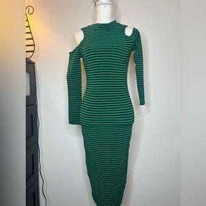 Xoxo striped midi bodycon dress